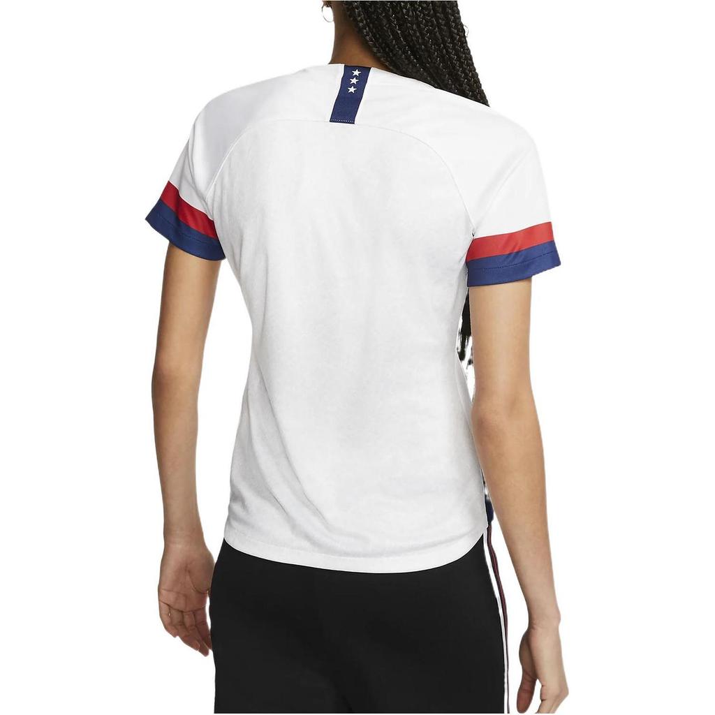 Nike Футболка с коротким рукавом Usa W Nk Brt Stad Jsy Ss Hm Vintage Stripe Detail Logo Print, женская футболка белого цвета AJ4398-100