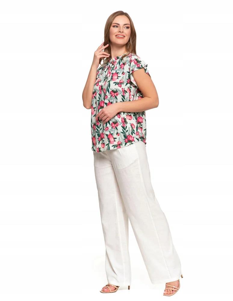 Women's Blouse, Short Sleeve, Patterned, Elegant, MORAJ XL PATT 1