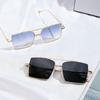 Glasses 9186 Square Large Frame Double Beam Trend Autumn Metal Sunglasses Women, Sunglasses Men