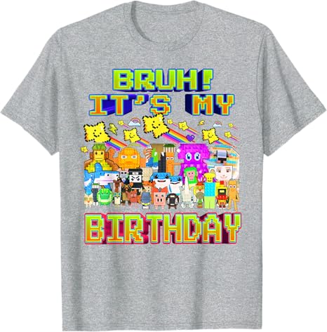 Bruh Its My Birthday Funny Brainrot for Boys Teen TShirt Y2k Silly Brainrot Humor Saying Tee Novelty Gift Unique Aesthetic Top