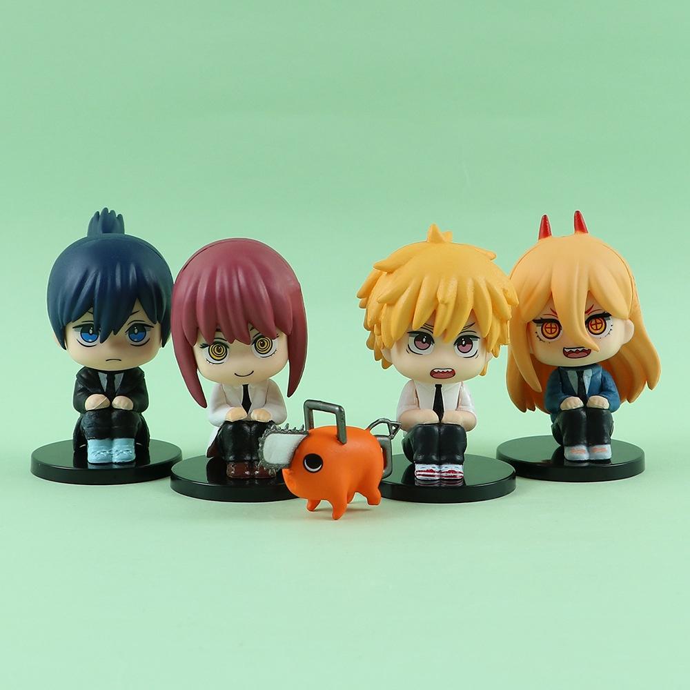 Набор из 5 электрических фигурок Человека-бензопилы, детализированные ПВХ-модели высотой 7 см. Отлично подходит для демонстрации или в качестве уникального подарка.