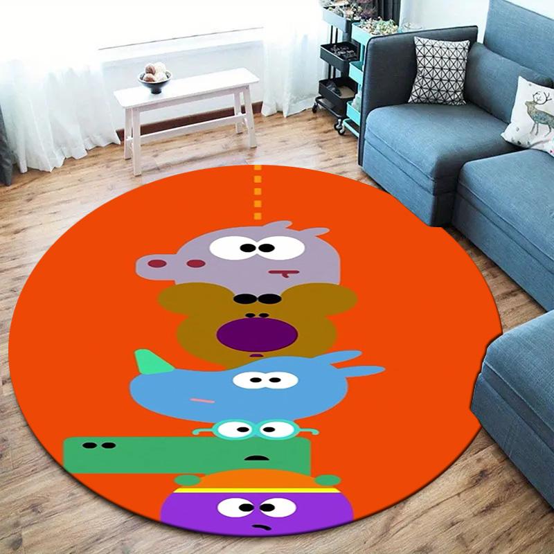 Hey Duggee Round Area Rug,Carpet Rug for Living Room Bedroom Sofa Playroom Decor,Non-slip Floor Mat