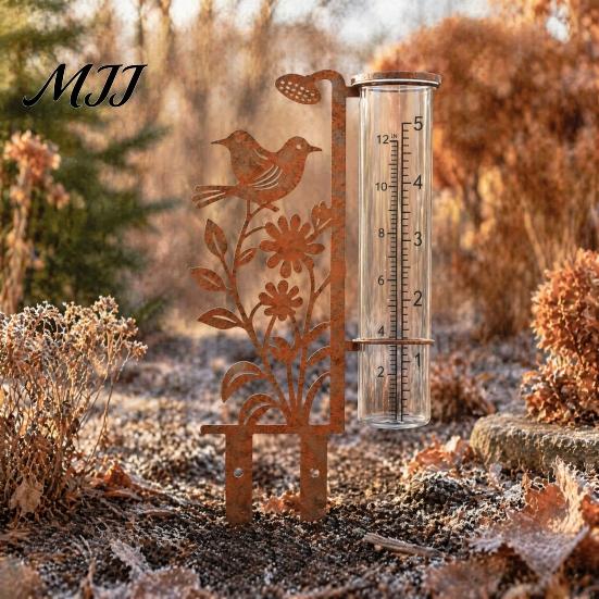 Изысканное садовое украшение, измеритель дождя для улицы, 7,8 дюйма, для измерения осадков, морозостойкий, простая установка, измеритель уровня осадков, винтажный