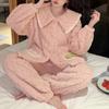 Winter Women's Warm Pajama Set Coral Fleece Sleepwear Flannel Thick Cartoon Pajamas Oversized Home Clothes Oversized Pyjama