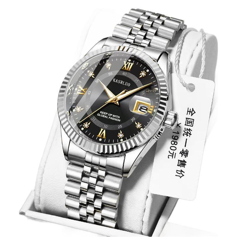 Мужские светящиеся кварцевые часы-календарь: Стильный и высококачественный модный аксессуар