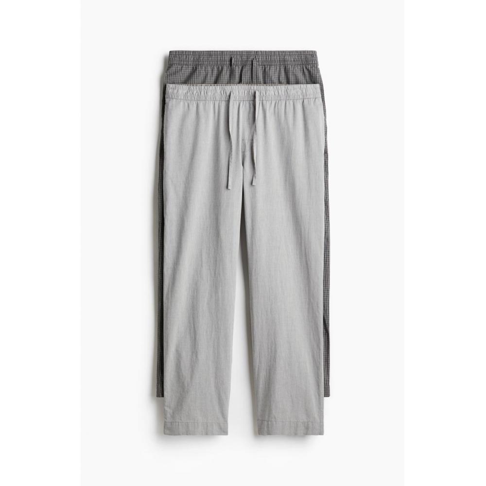 H M 2 Pack pyjaMa bottoMs Dark Gray cHeck