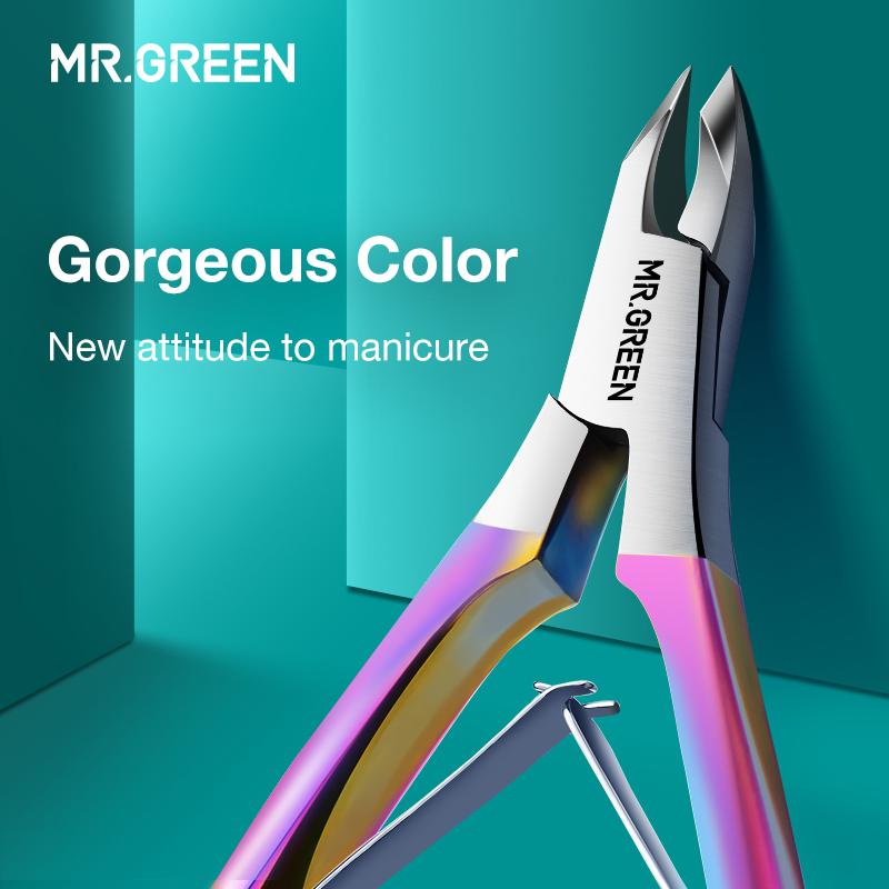 MR.GREEN Cuticle Nippers Gorgeous Colorful Cuticle Scissors Nail Manicure Clippers Trimmer Dead Skin Remover Cutters Beauty Tool (MR-1050)