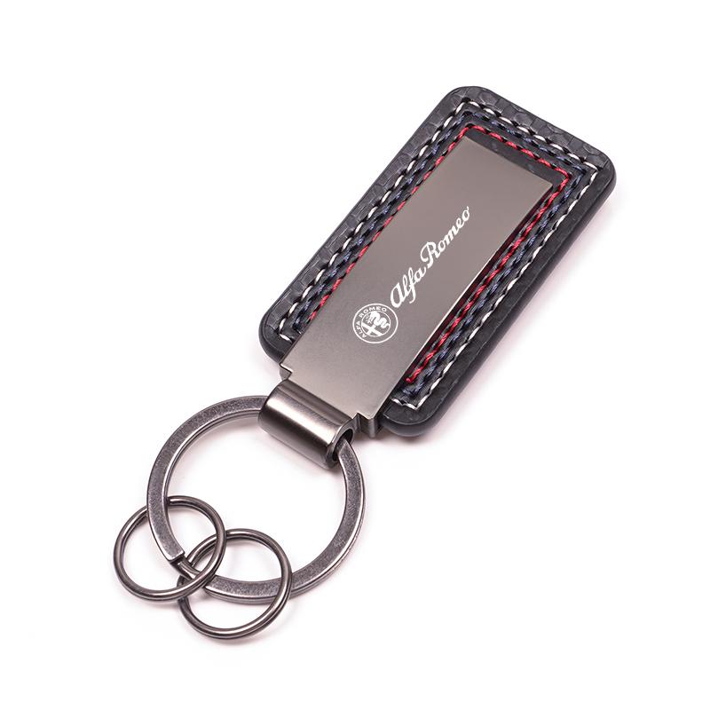 Car Stickers For Alfa Romeo Metal/Leather Car Logo Key Chain Boutique Keychain Keyring Pendant For Alfa Romeo 4C 159 166 Spider
