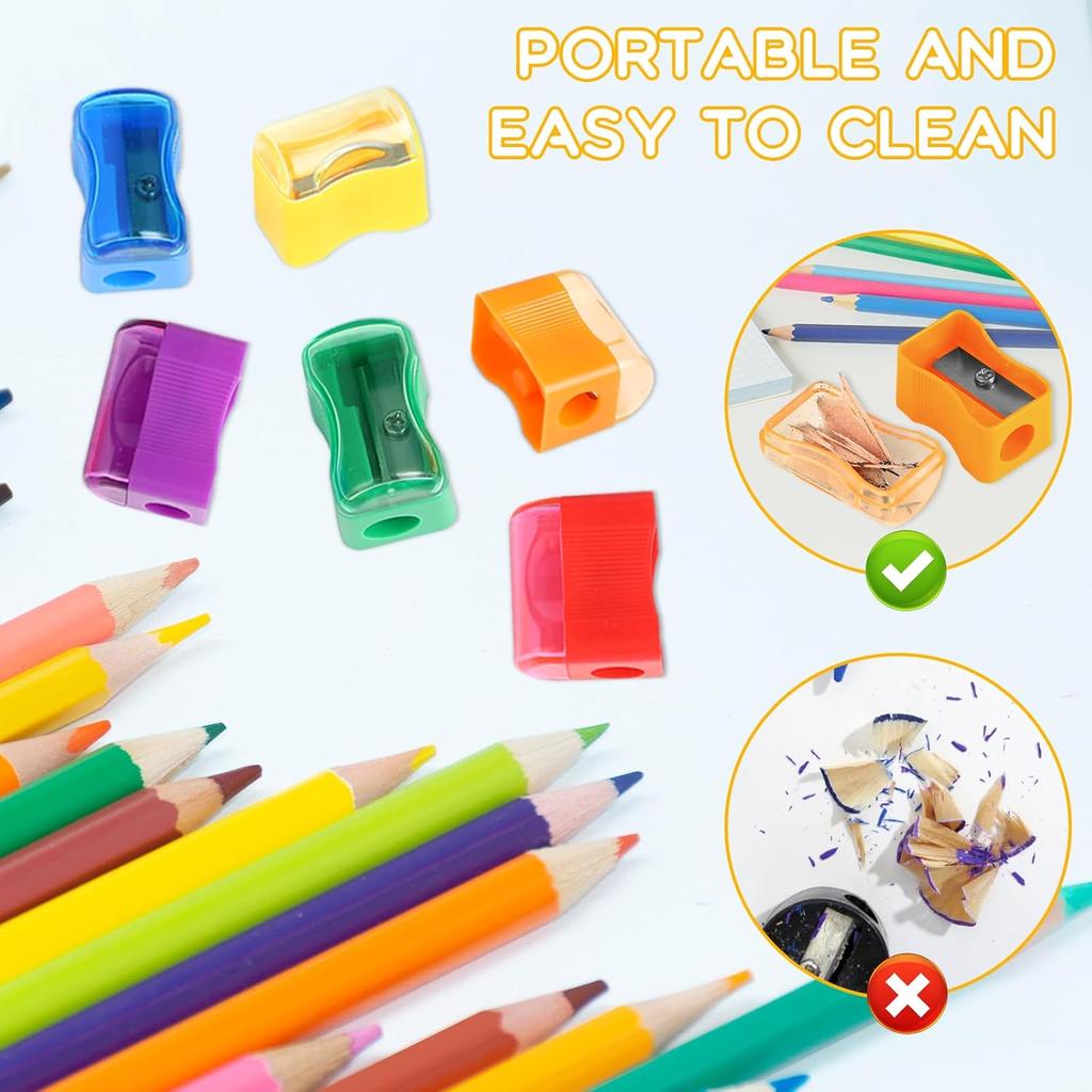 Adorox 72 Count - Plastic Handheld Pencil Sharpener for Classroom, School, Office, Kids’ Party Favors & Art Supplies