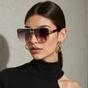 Новинка Солнцезащитные очки для женщин Современная модная квадратная оправа для очков Металлическая отделка Простые линии Аксессуары Женские очки