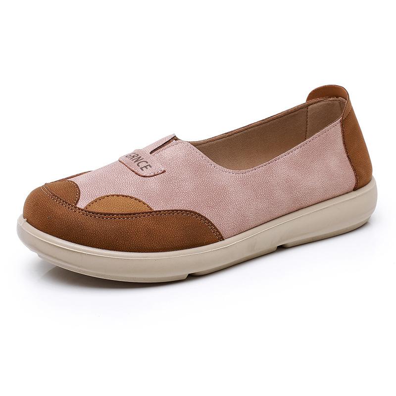 Туфли женские весенние и осенние новые ленивые педальные дышащие и износостойкие одинарные туфли удобные на мягкой подошве женские туфли для мам