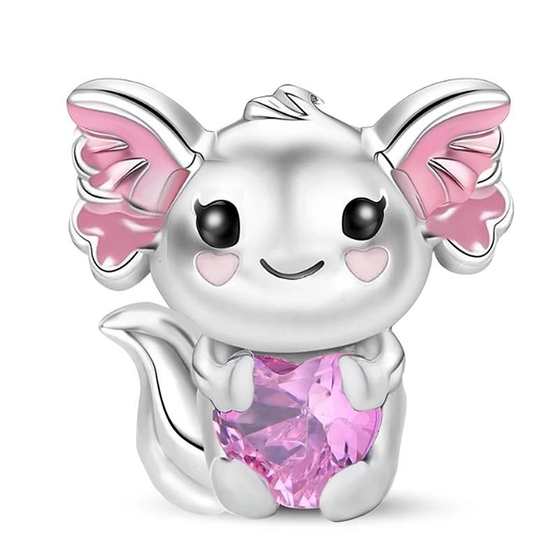 Медь Животное Гантель Милые Розовые Подвески Собачки Бусины Подходят для Изготовления Браслетов-Браслетов DIY Подарок Ювелирных Изделий Высокого Качества