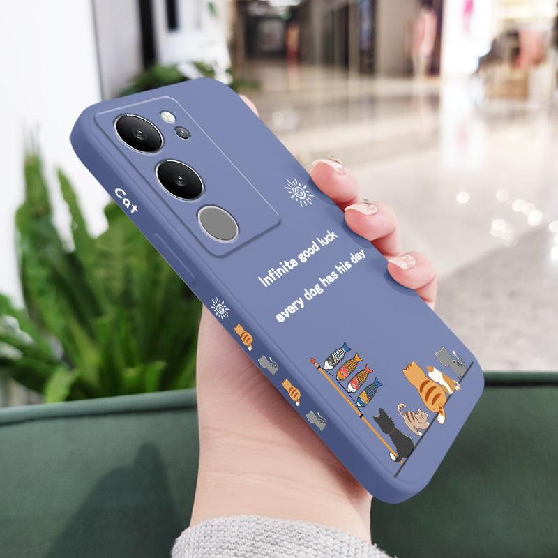 Чехол для телефона "Кот Удачи" для VIVO V40 V30 V29 V29E V27 V27E V25 V25E V23 V23E V21 V20 Y20 Y12 Y21 Y22 Y50 Y35 Y76 Y36 Pro 4G 5G