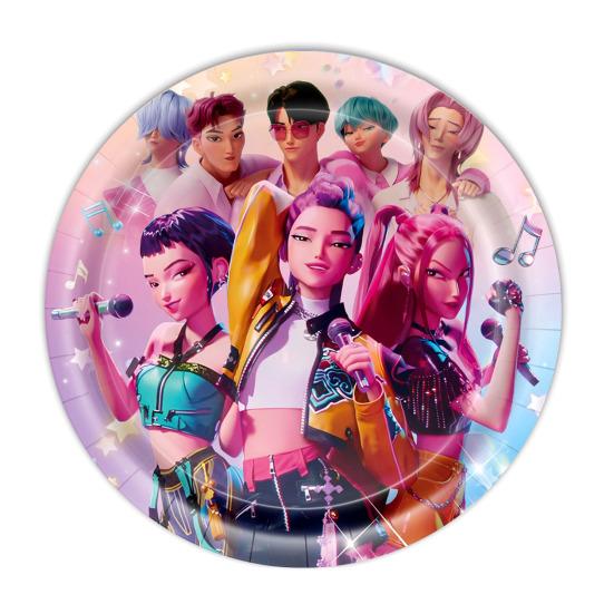 Набор для украшения дня рождения в стиле K-Pop: Гирлянда, Скатерть, Бумажные Тарелки, Салфетки, Экологичная Одноразовая Посуда, Легкая Уборка, Принадлежности для Вечеринки