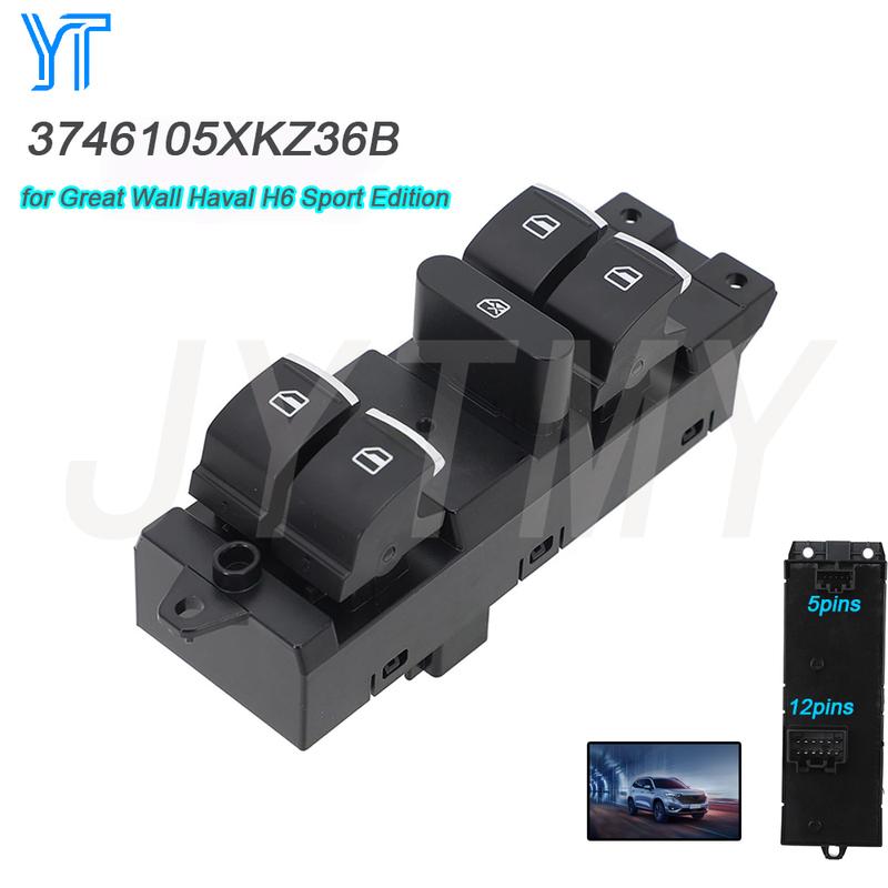 Car Accessories Window Control Switch for Great Wall Haval H6 Sport Edition Glass Lifter Adjust Button Parts 3746105XKZ36B