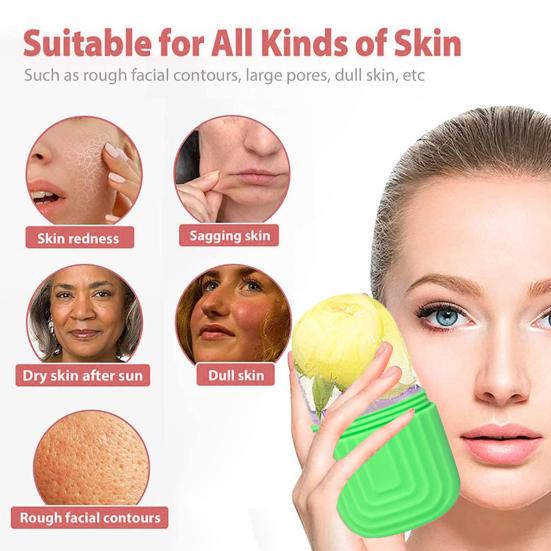 Ice Roller Face Massager Reusable Ice Compress Puffy Eye Bag Removal Pores Shrink Face Silicone Ice Mold Women Skin Care Tool