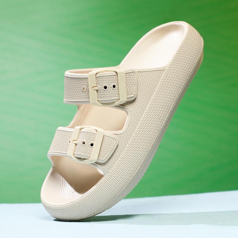 2024 Летние тапочки из ЭВА для женщин, мягкие пляжные сандалии на толстой платформе, женские шлепанцы, дизайн, желтый, розовый, утолщение