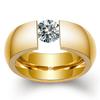 Gold-Color 316L Stainless Steel Wedding Rings for Women Men