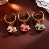 Minimalist Stainless Steel Cartoon Horse Open Ring , Gold Plated Charm Wide Ring, High Quality Jewelry for Women