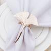 6Pcs/Lot Ginkgo Leaf Napkin Ring Metal Napkin Button Hotel Cloth Napkin Ring Table Decoration