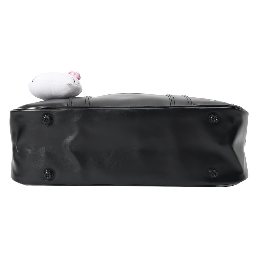 Школьная сумка-бостон с плюшевым кошельком из искусственной кожи [Sanrio] (Привет Китти/Черный)