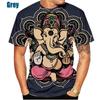 Hindu God Of Wisdom Ganesha 3D Print T-Shirts Men Women Fashion Short Sleeve T Shirt Oversized Harajuku Tees Tops Kids Clothing