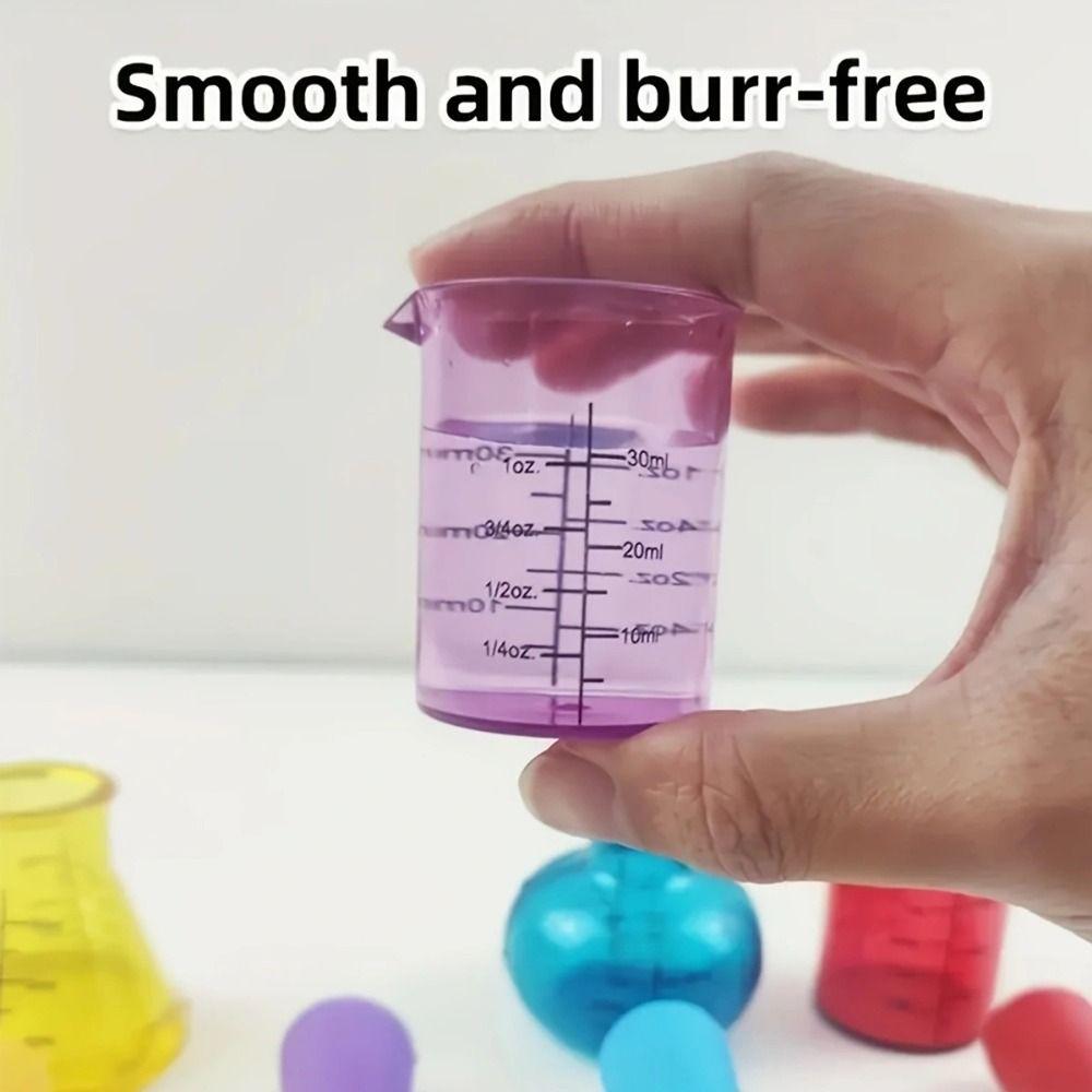 Educational Liquid Measure Tool 4 Colored Science Experiment Cups Mini Measuring Cups Kindergarten