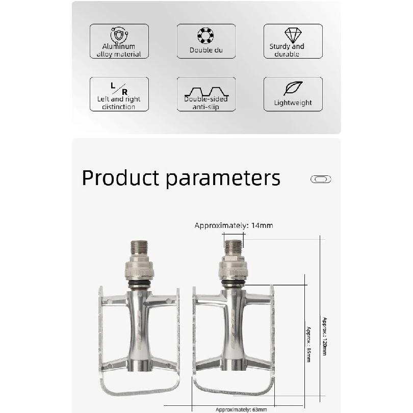Quick Release Bicycle Pedal Aluminum Alloy MTB Road Folding Bike Pedal DU Bearing Anti Slip CNC Ultralight Cycling Gear Parts