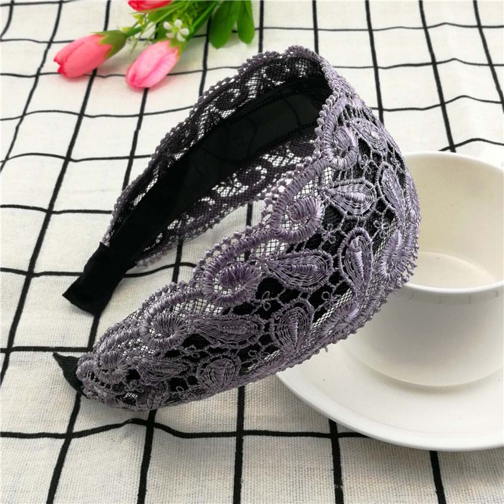 Wash Face Non Slip Wide Side Hollow Korean Head Wrap Lace Hairbands Women Hair Hoop Headband