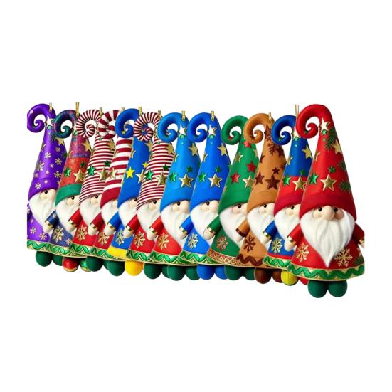 Деревянное Рождественское Украшение 2D Дед Мороз на Воздушном Шаре/Едущий на Велосипеде/Пингвин/Эльф Подвесной