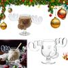 240ml 8oz Christmas Mug Christmas Reindeer Head Creative Elk Glass Milk Glass Wine Beer Water Juice Milk Glass