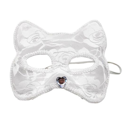 Halloween Cat Masque Half Face Lace Masquerade Masque Cat Fox Animal Cosplay Costume for Carnival Ball Party Accessories