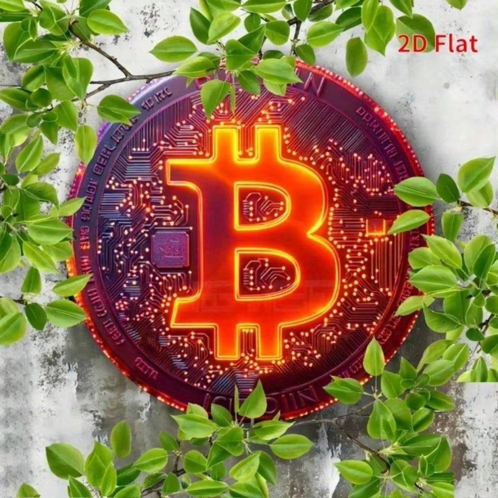1 шт. Биткоин Крипто Металлическое Настенное Искусство Блестящий Красно-Оранжевый Знак Домашний Офис Декор Для Майнинга