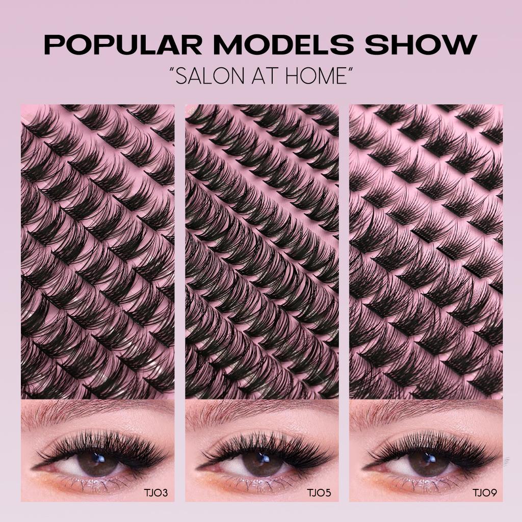 Lash Clusters Kit With Waterproof Strong Hold DIY Lash Extension Kit Lash Bond And Seal And Eyelash Tweezers Makeup