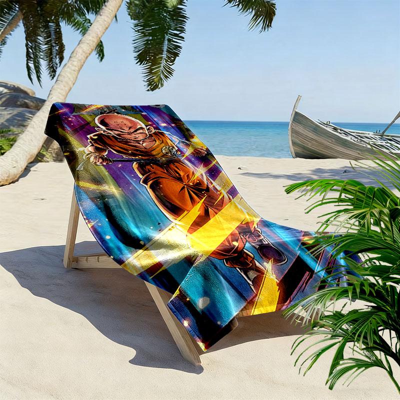Dragon Ball Print Beach Towel, Large Soft Quick Dry Towel for Beach Camping Swimming
