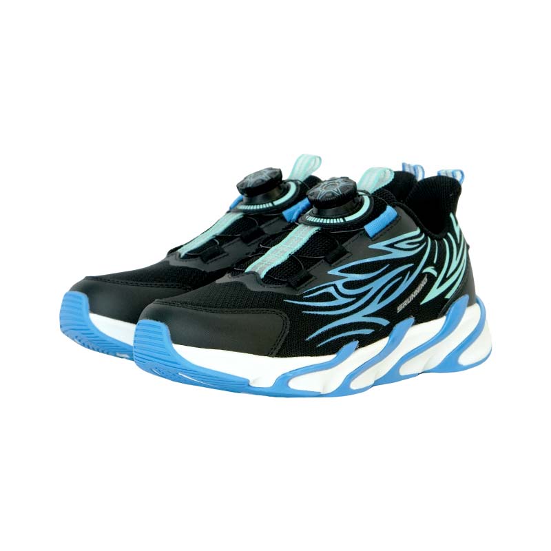 Anta Kids Synthetic Leather Fabric Comfortable Casual Low-Top Running Shoes Kids Sneaker Black Table-Blue Clear-Water-Blue 312445511R-4