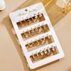 12pairs/set Gold Hoop Earring Set for Women Elegant Crystal Piercing C-shaped Earings Accessories Jewelry
