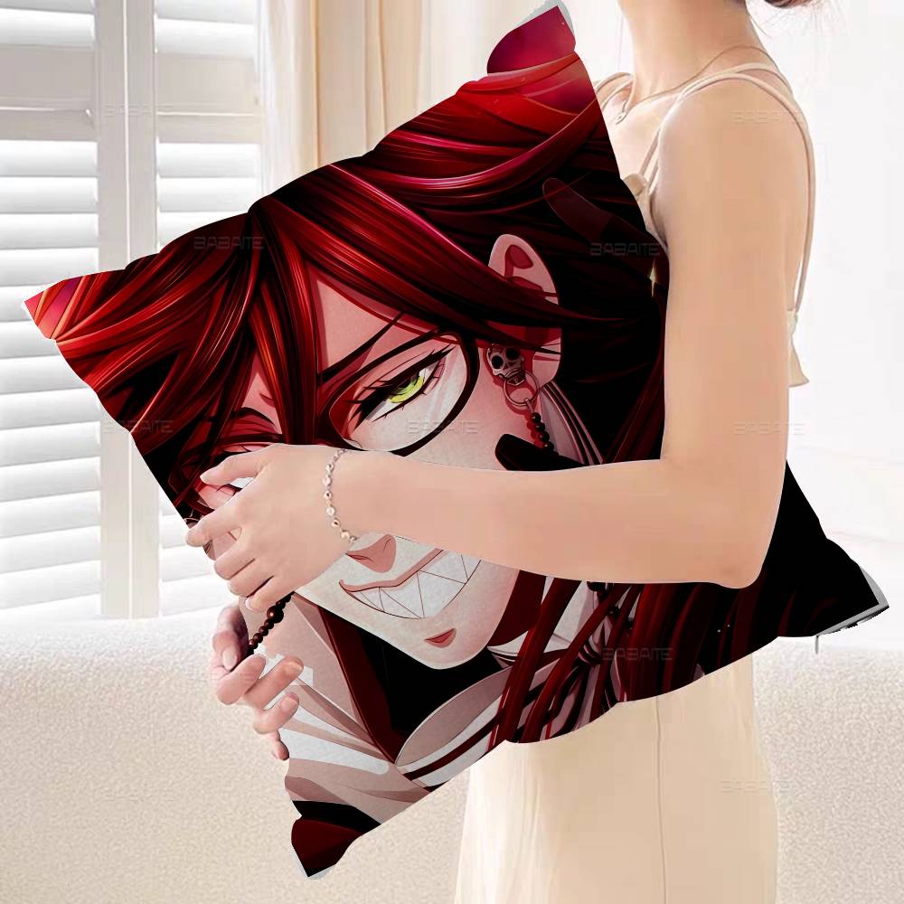 Anime Black Buutler Cushion Cover Car Throw Pillow Case For Sofa Car Christmas Gift xcm xcm