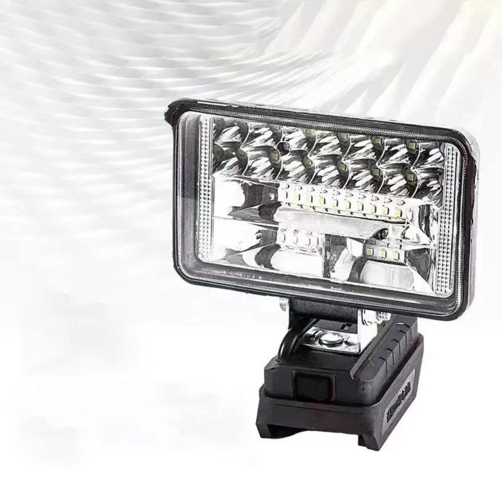 Portable 18V LED Work Light Li-ion Battery Charger Adapter Flood Lamp Handheld with USB Camping Lamp Outdoor