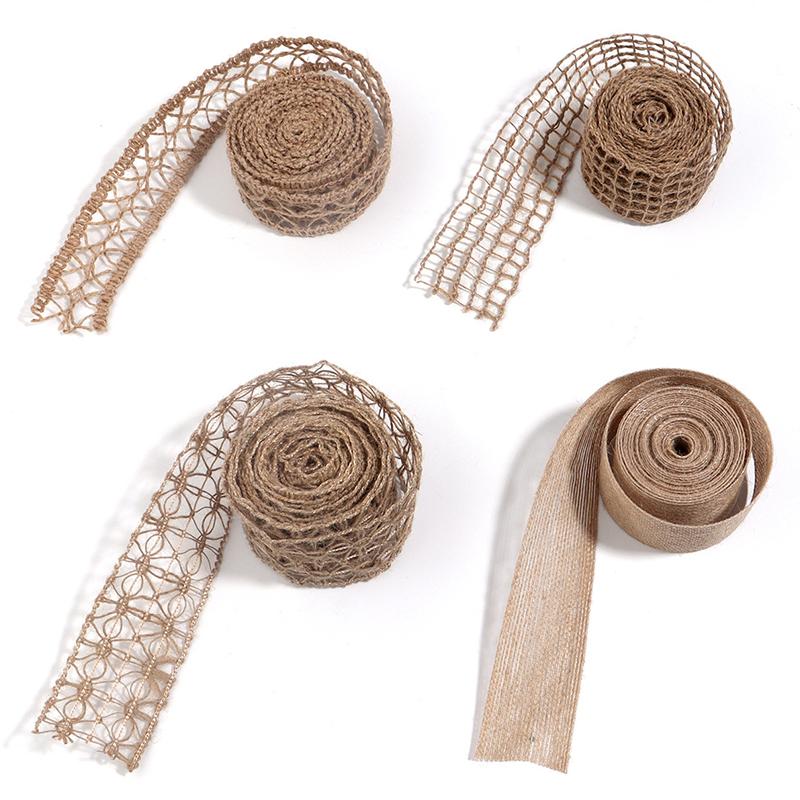 1 шт. Мешковина Лента Домашняя Лента Подарочная Упаковка Плетеная Лента Ручная работа Полая Плетеная Лента Декоративная Мульти-стиль