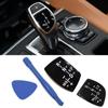 Car Shift Knob Panel Gear Button Cover Emblem M Performance Sticker Fit for B+W X1 X3 X5 X6 M3 M5 F01 F10 F30 F35 F15 F16 F18