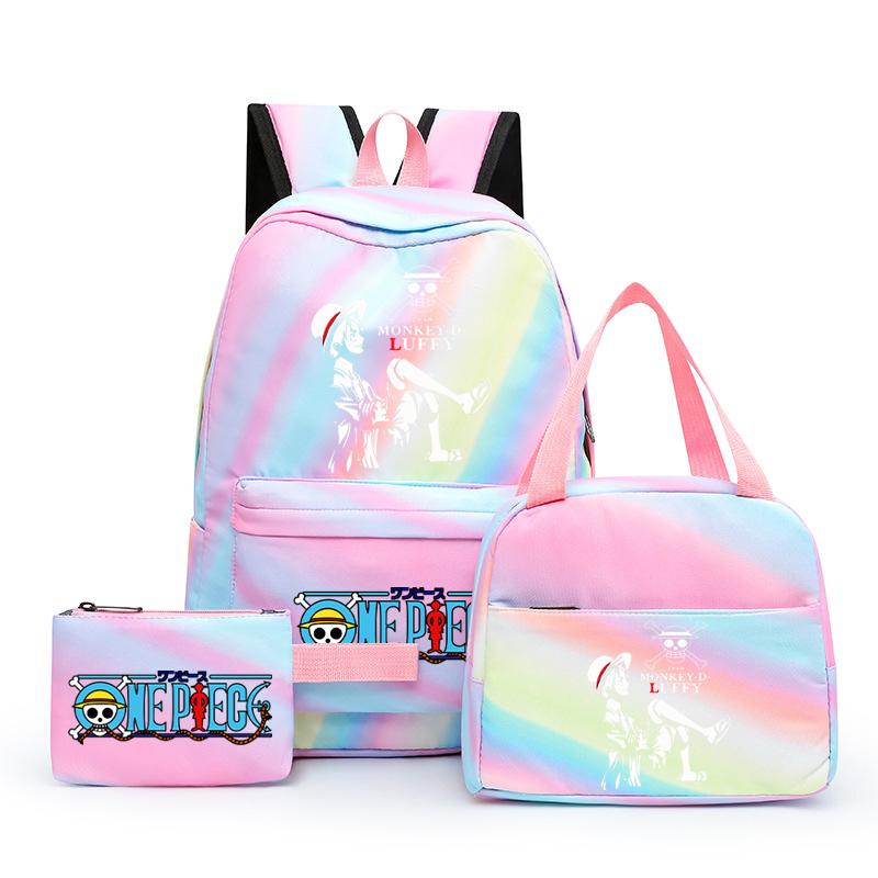 3 шт./компл. аниме цельный рюкзак большой емкости кавайный рюкзак с ланчем сумка пенал для девочки мальчика подростка школьная сумка дорожная сумка рюкзак