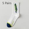 5 Pairs of Men's Summer Thin Wearable Cotton Deodorant Sweat Absorption Mesh Breathable Tube Socks