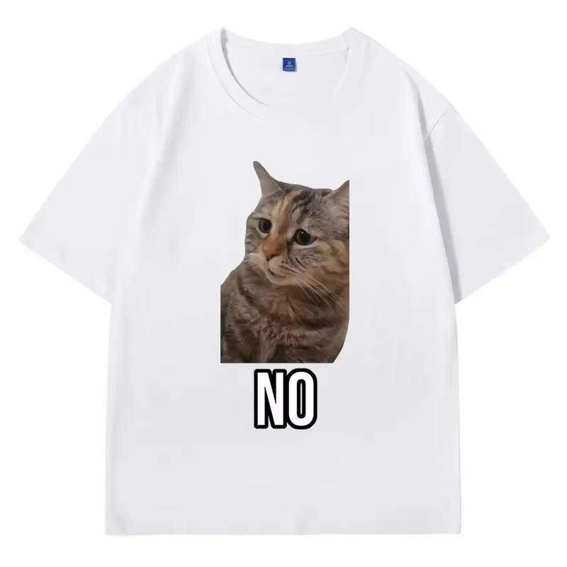 Футболки с принтом Talking Cat Meme, мужская одежда, модные футболки, повседневная футболка большого размера с коротким рукавом, мужская уличная одежда