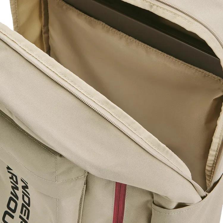 Under Armour Polyester Backpack Regular Unisex Gray Beige (Unisex) Backpacks 1362365 959