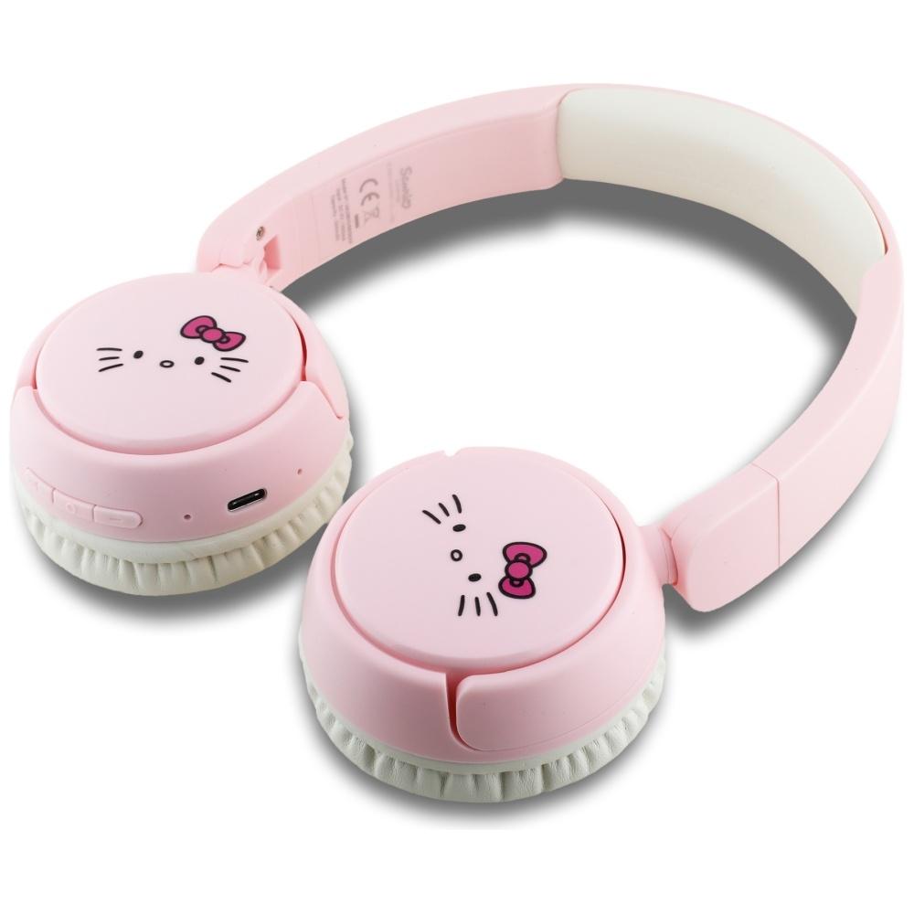 Słuchawki nauszne Bluetooth Hello Kitty Face Logo Różowe