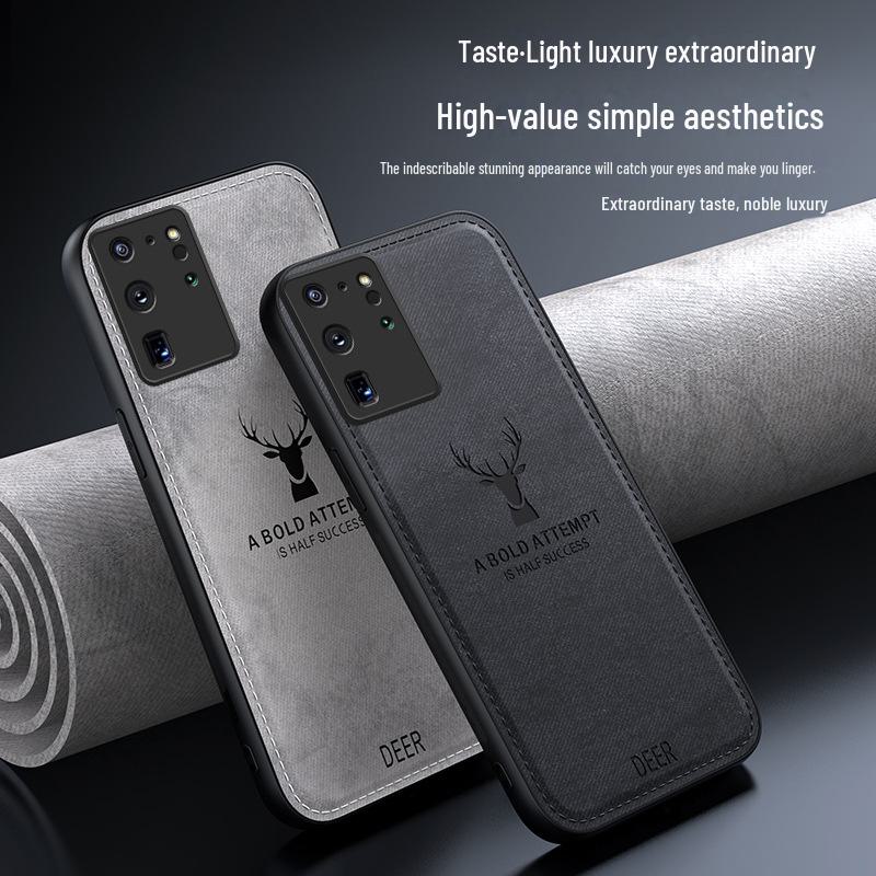 Elk Anti-Fall Protective Cover for Samsung Galaxy S20 Ultra/FE/S10/S9/S8 Cloth Pattern Case