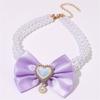 Lightweight Pet Pearl Necklace Shiny Pet Necklace Collar  Suitable for Small To Medium Dogs