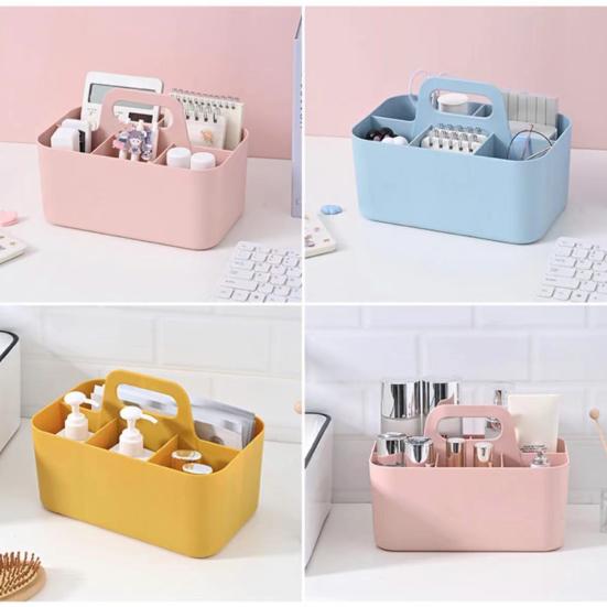 Yousheng Stackable Desk Organizer Storage Box with Handle Large Capacity Multiple Compartments Pencil Holder Caddy Organizer