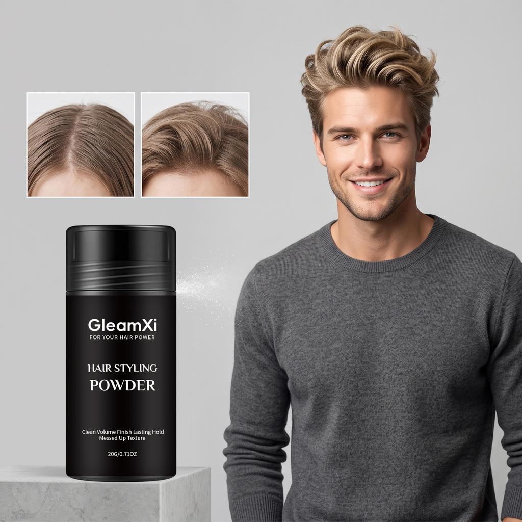 GleamXi Объемная пудра для укладки создает блестящую прическу, натуральная, освежающая, объемная и удобная пудра для укладки волос